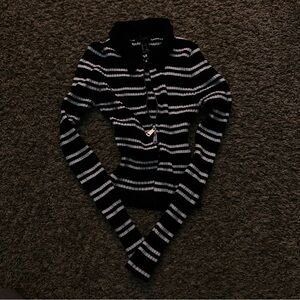 Striped Black and White Women's Sweater